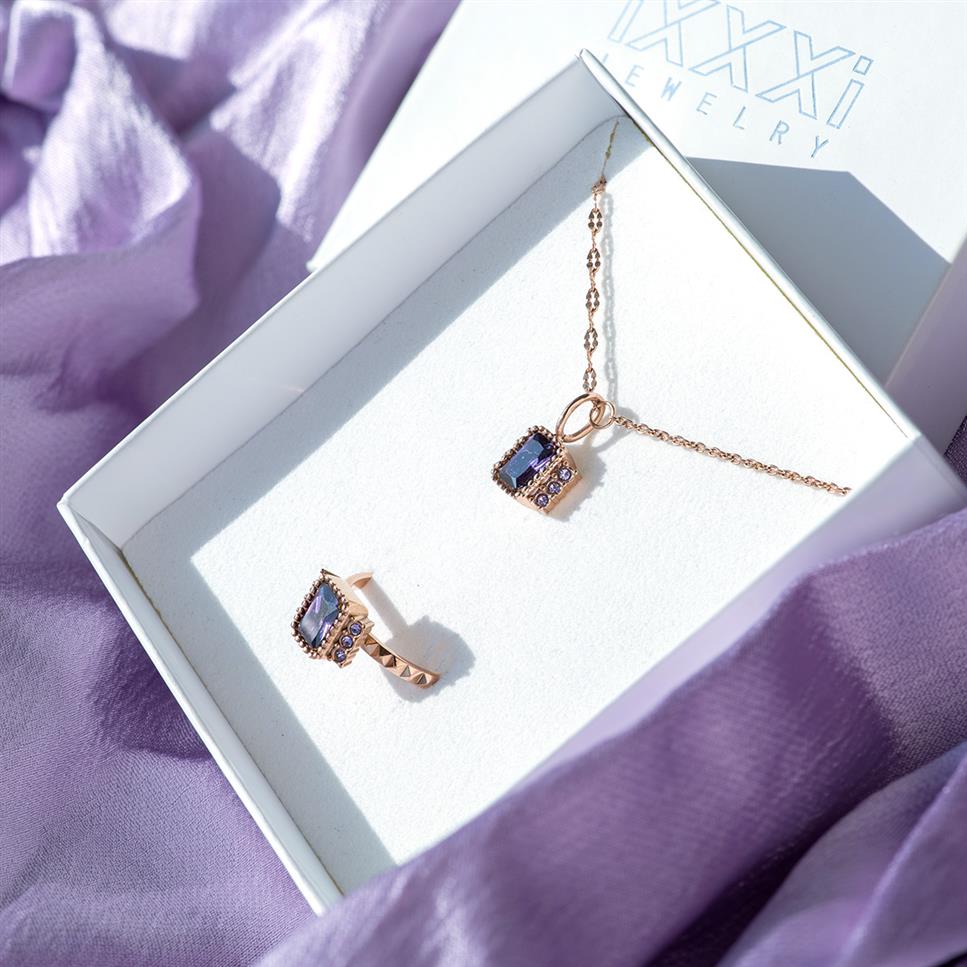 Fame Classic Miracle Tanzanite Ring Set Rosé-Gold/Tanzanite