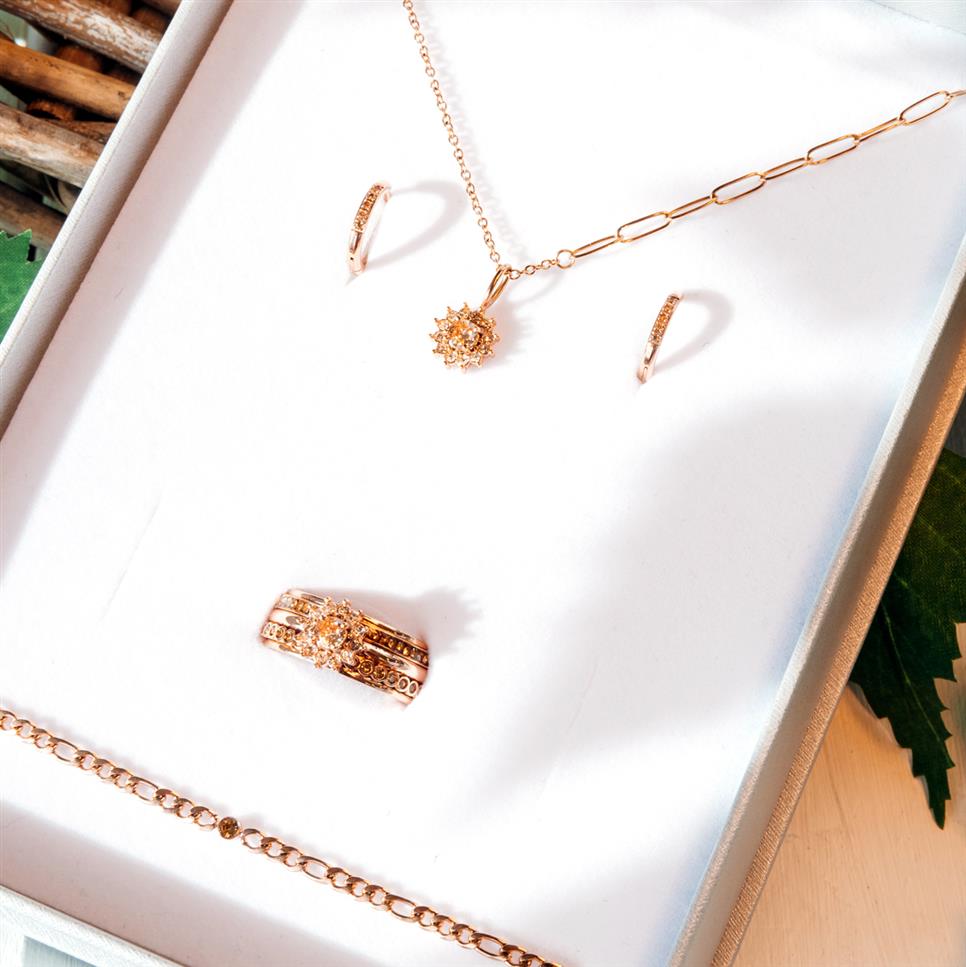 iXXXi Jewelry Lucia Peach Set Rosé-Gold/Peach